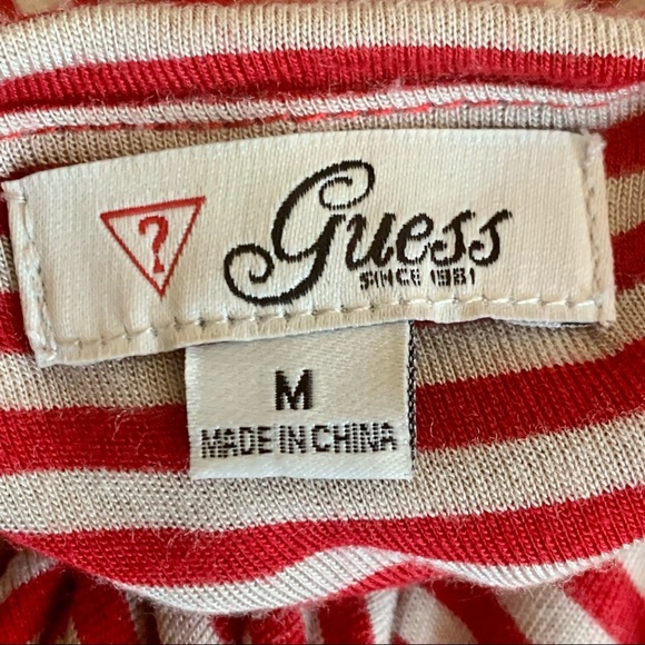 GUESS Red Striped Jersey Bodycon Dress Size Medium - Picture 2 of 15